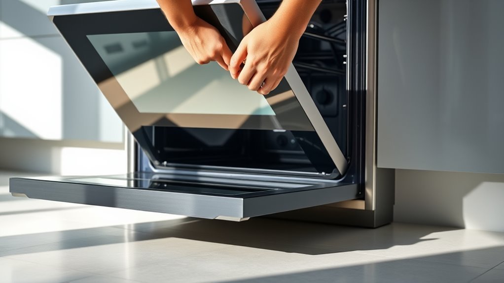 remove oven door safely