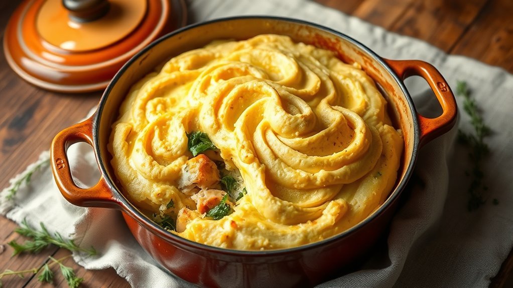 seafood cheese greens comfort