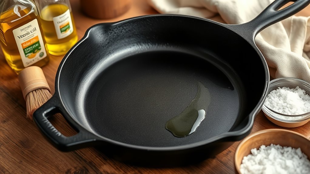 season cast iron stovetop