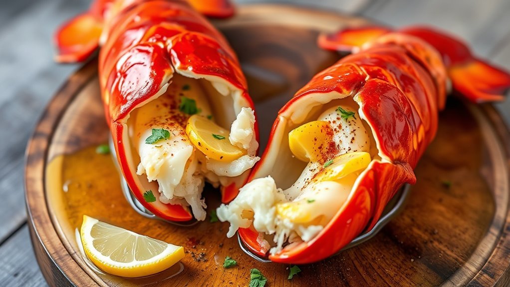 seasoned lobster tails with herbs