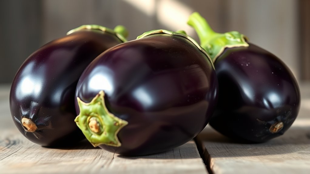 select firm shiny eggplants