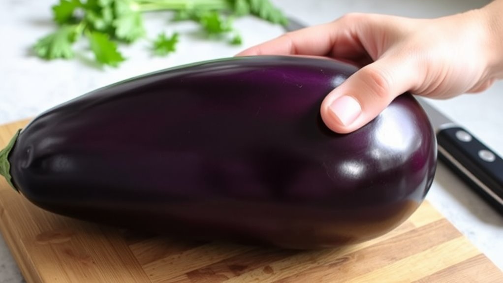 select shiny firm eggplants