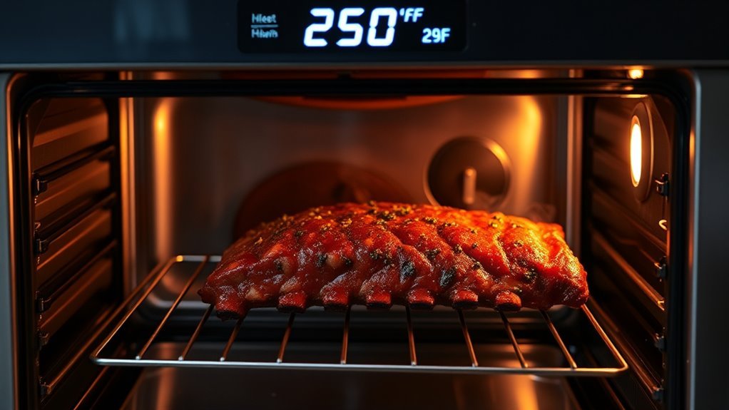 set oven to 250 f