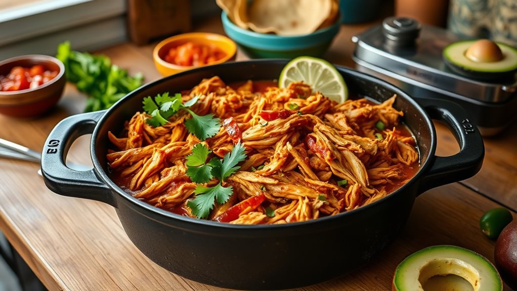 slow cooker smoky shredded chicken