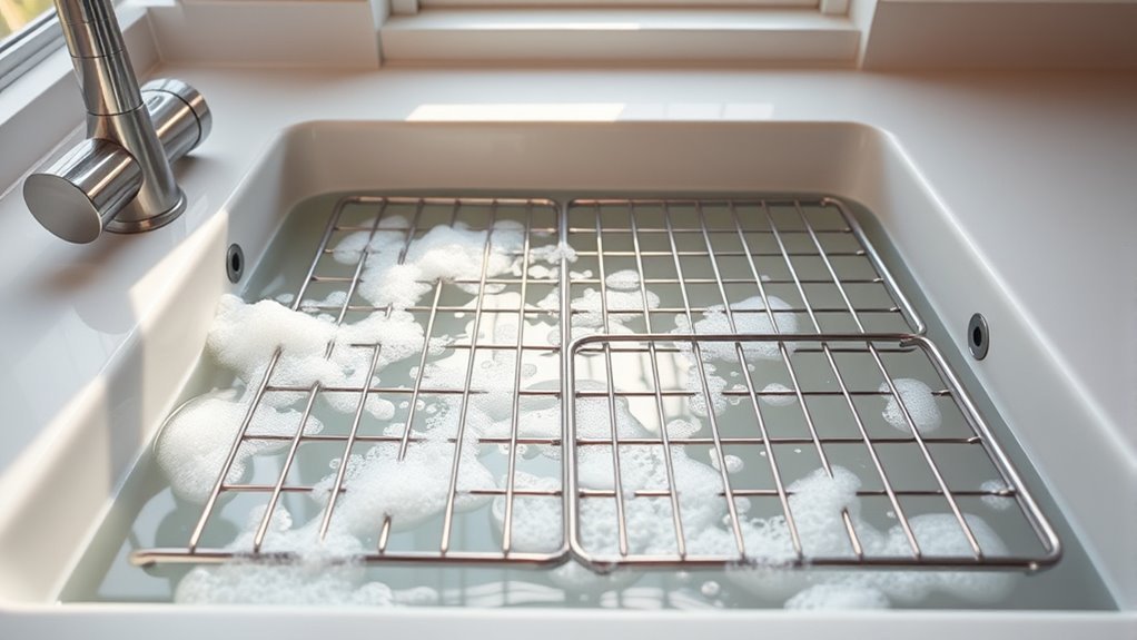soak racks overnight thoroughly