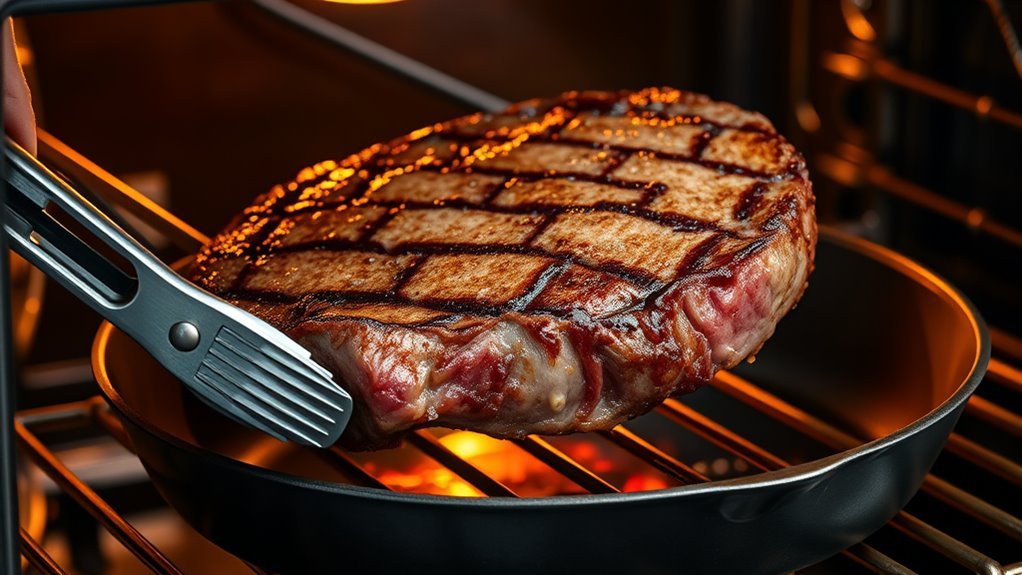 transfer steak to oven