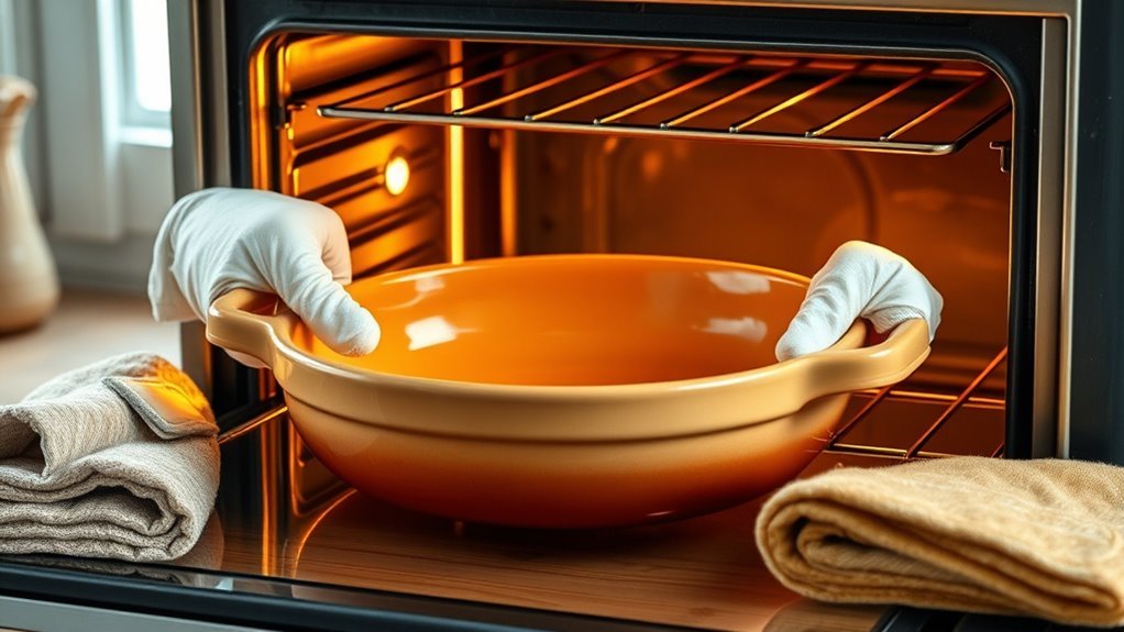 use oven safe gradual heating