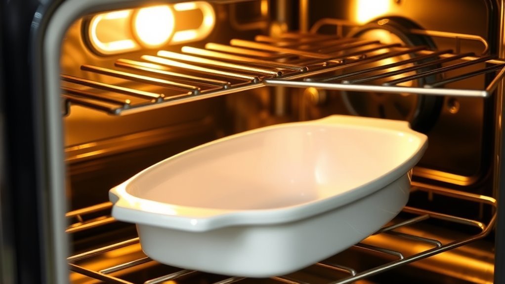 use oven safe porcelain carefully