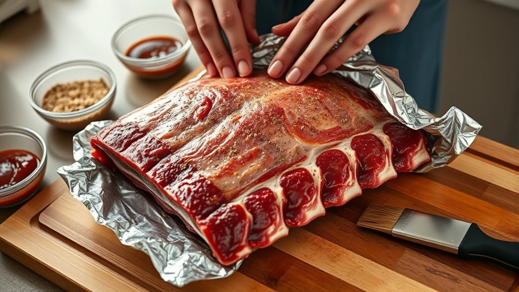 wrap ribs tightly in foil